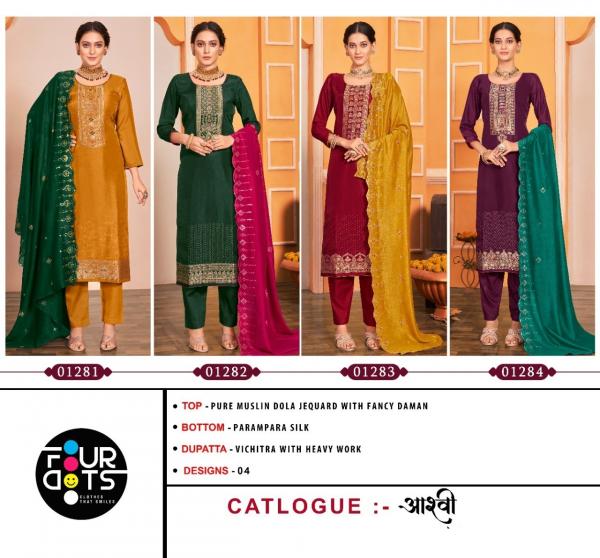 FourDots  Aashvi muslin dola Designer Dress Material